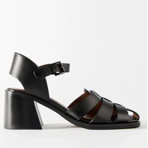 ZARA New in Box 100% Leather Fisherman Sandals Black Bloggers 8.5 9